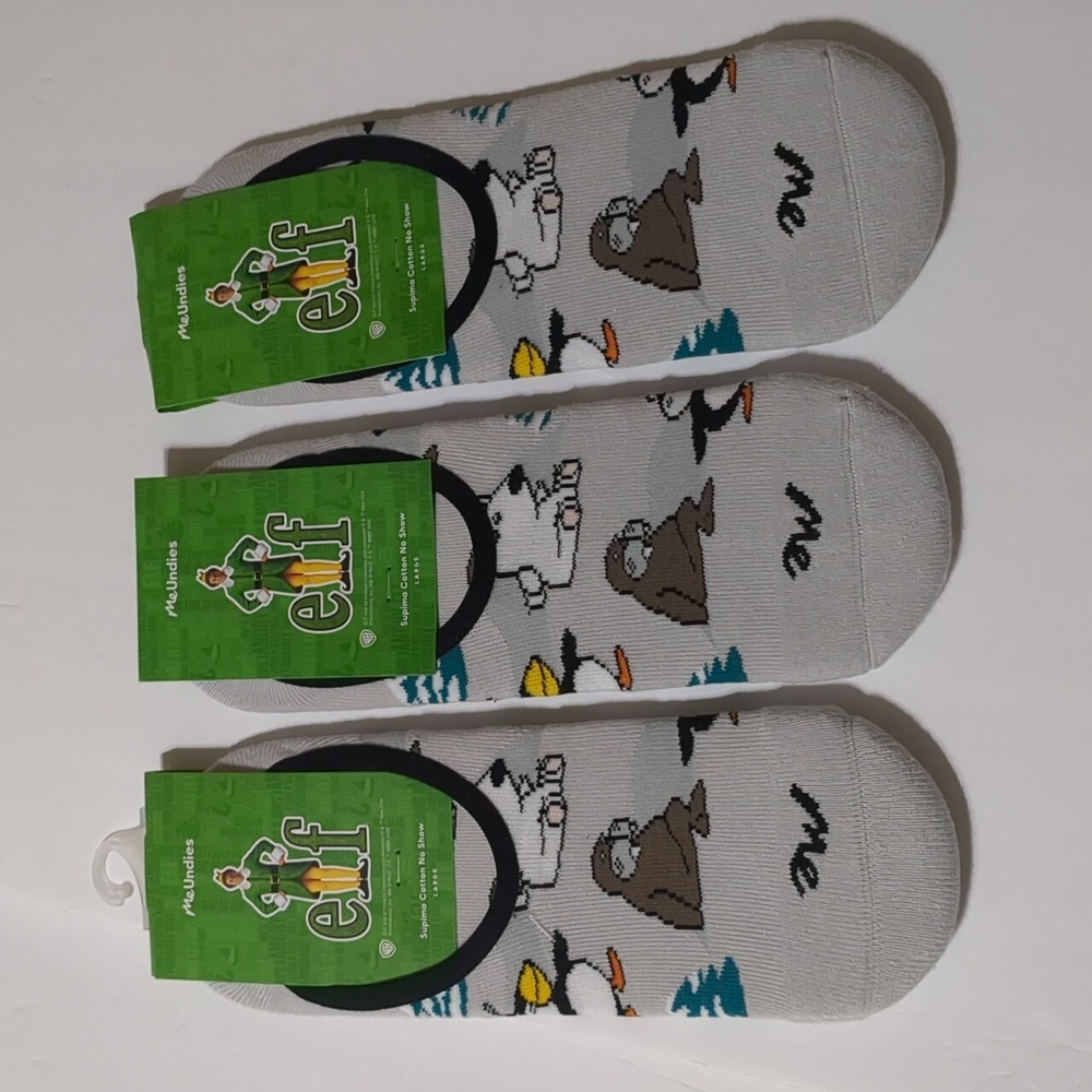 MeUndies  3 pairs Elf No Show Seamless Toe Socks size W 11.5 M 9